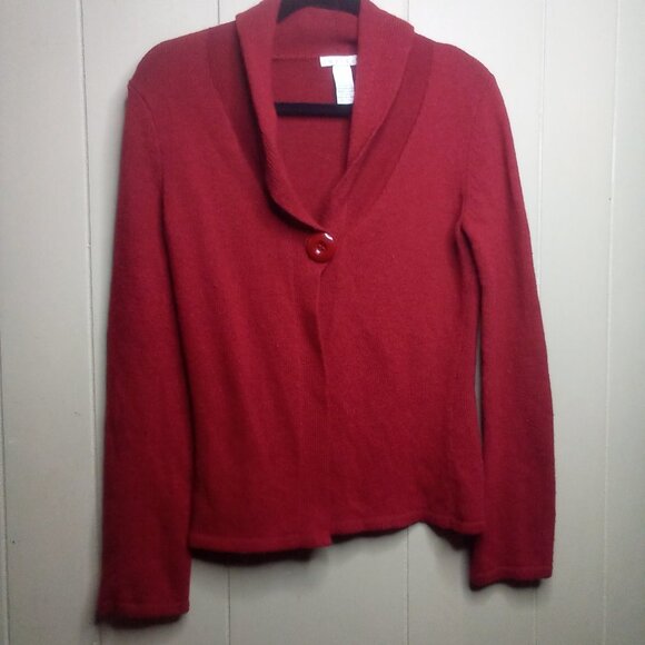 Tweeds Sweater Cardigan S Long Sleeve Red - Picture 1 of 12
